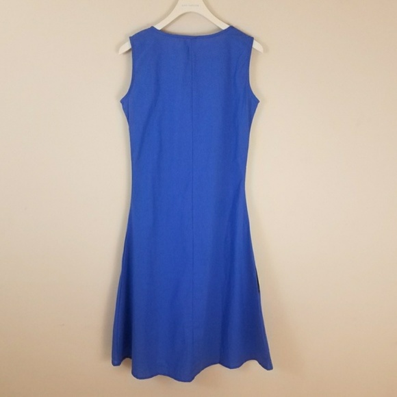 Eye-Catching Unique Blue w/Bold Print Dress - Picture 3 of 5